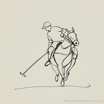 The Elegant Chukka - polo horse art print and canvas by Penelope Fox A.I