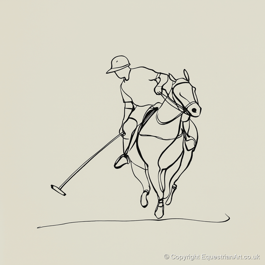 The Elegant Chukka - polo horse art print and canvas by Penelope Fox A.I