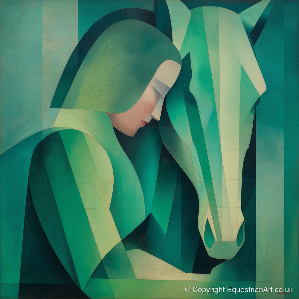 The Emerald Bond - horse & rider art print and canvas by Leopold Finch A.I