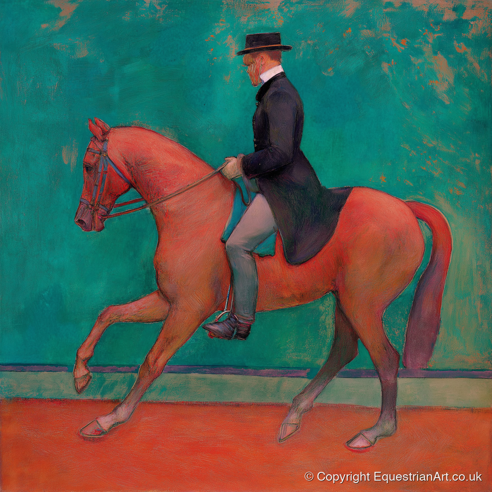 The Emerald Passage - dressage horse art print and canvas by Lawrence Gable A.I