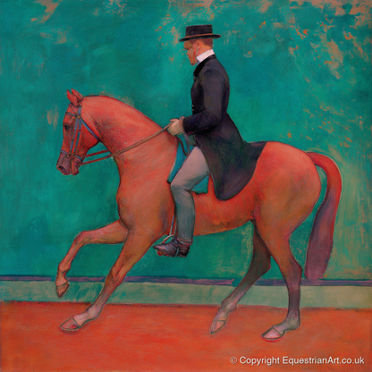 The Emerald Passage - dressage horse art print and canvas by Lawrence Gable A.I