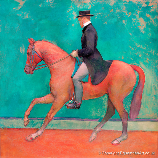 The Emerald Passage - dressage horse art print and canvas by Lawrence Gable A.I
