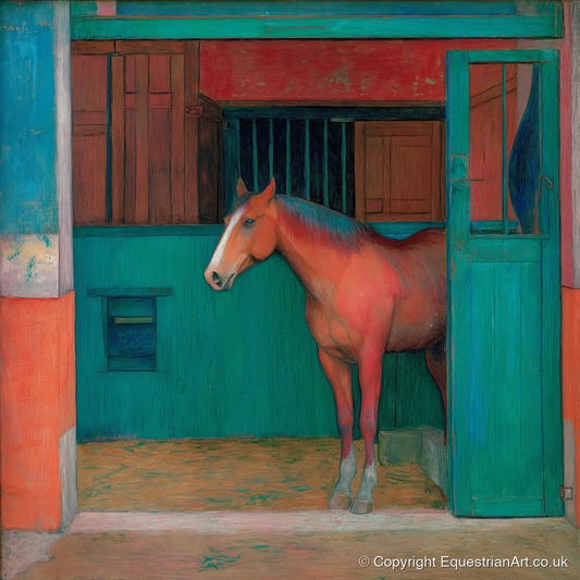 The Emerald Stable Door - horse stable art print and canvas by Lawrence Gable A.I