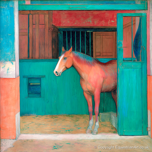The Emerald Stable Door - horse stable art print and canvas by Lawrence Gable A.I