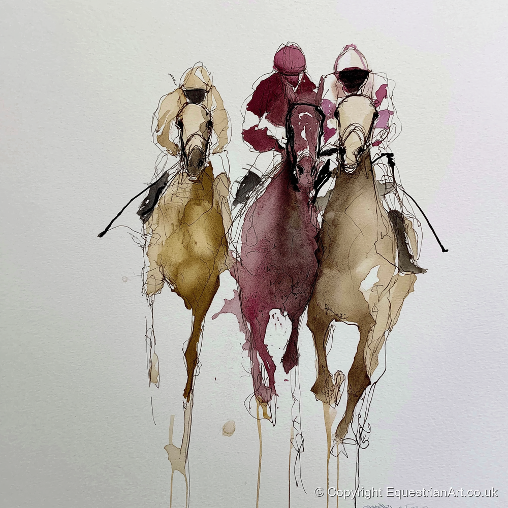 The Final Charge - racing horse art print and canvas by Edward Harrington A.I