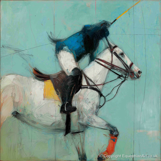 The Final Chukka - polo horse art print and canvas by Margot Davenport A.I