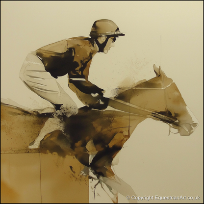 The Final Fence - racing horse art print and canvas by Harrison Cole A.I