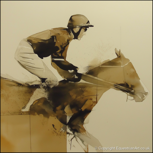 The Final Fence - racing horse art print and canvas by Harrison Cole A.I