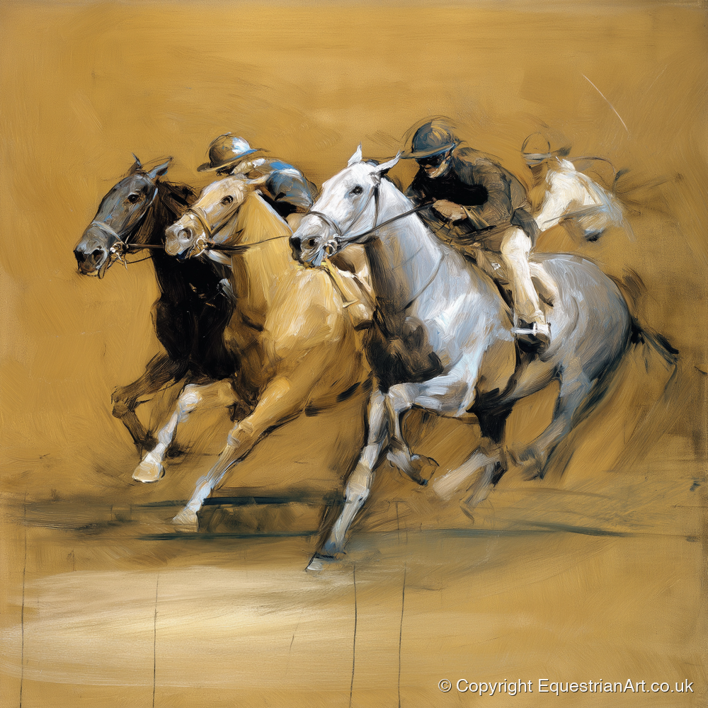 The Final Furlong - racing horse art print and canvas by Samuel Pembroke A.I