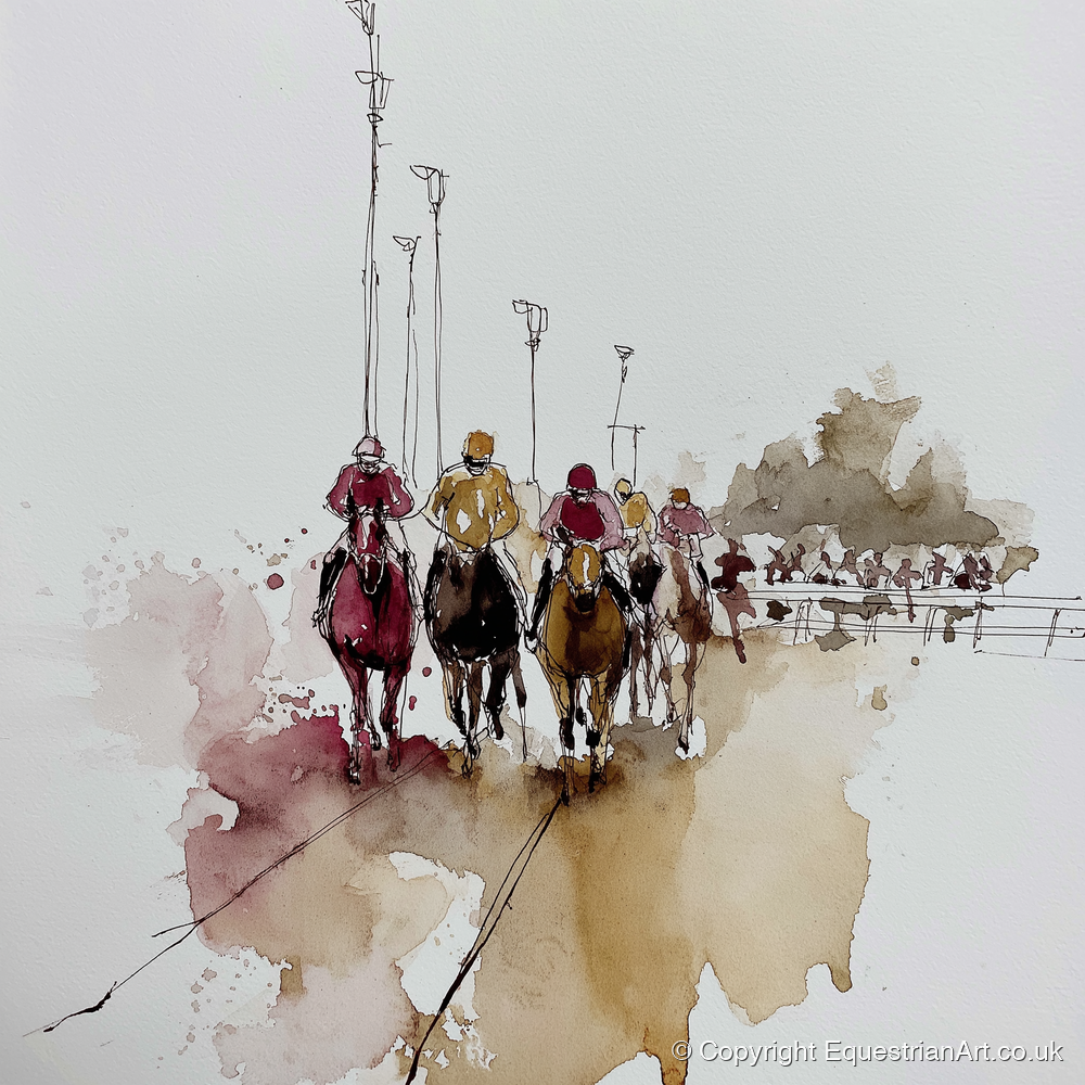 The Final Furlong - racing horse art print and canvas by Edward Harrington A.I