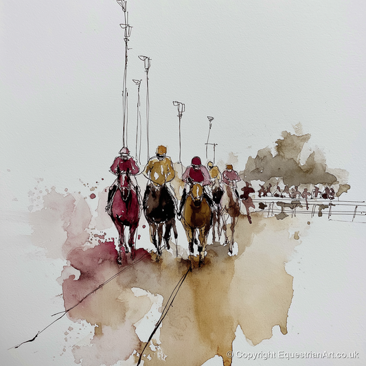 The Final Furlong - racing horse art print and canvas by Edward Harrington A.I