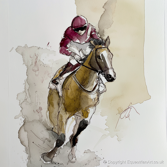 The Final Furlong - racing horse art print and canvas by Edward Harrington A.I