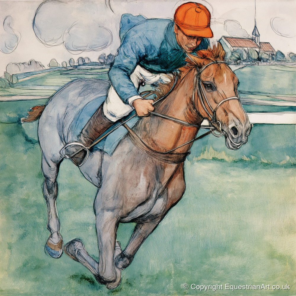 The Final Furlong - racing horse art print and canvas by Geoffrey Talbot A.I