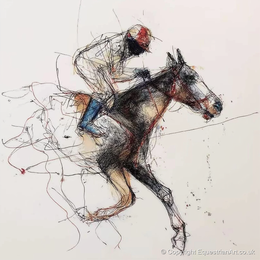 The Final Furlong - racing horse art print and canvas by Giles Bancroft A.I