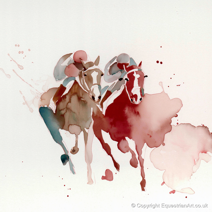 The Final Furlong - racing horse art print and canvas by Theodore Grant A.I