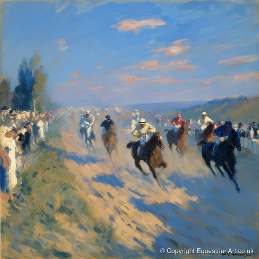 The Final Furlong - racing horse art print and canvas by Gabriel Hayes A.I