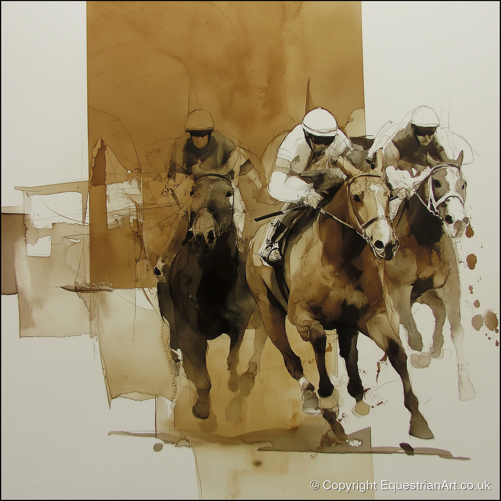 The Final Furlong - racing horse art print and canvas by Harrison Cole A.I