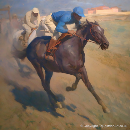 The Final Furlong - racing horse art print and canvas by Alistair Rhodes A.I