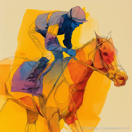 The Final Furlong - racing horse art print and canvas by Tobias Blake A.I