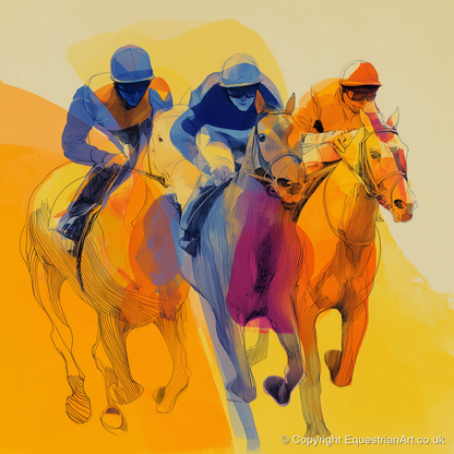 The Final Furlong - racing horse art print and canvas by Tobias Blake A.I