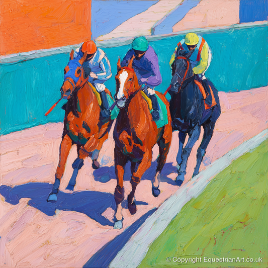 The Final Furlong - racing horse art print and canvas by Marshall Davies A.I