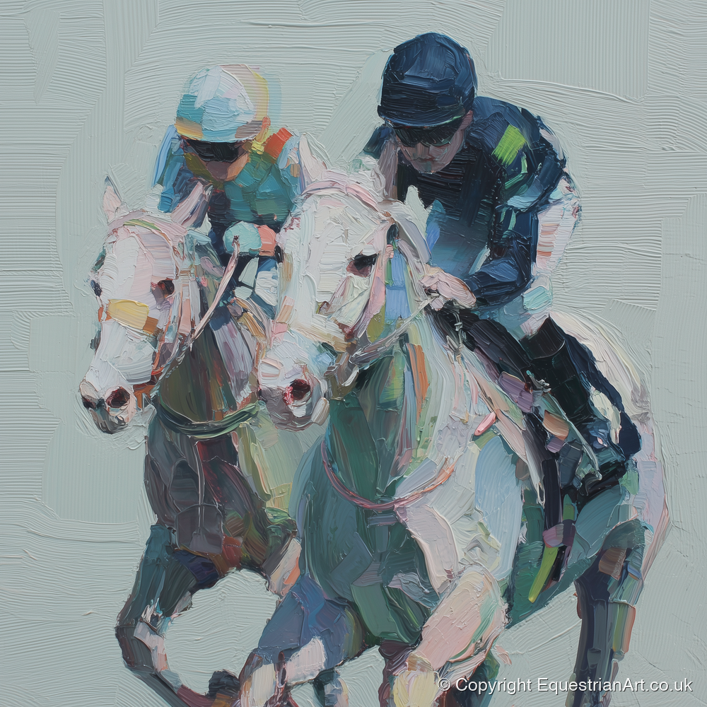 The Final Furlong - racing horse art print and canvas by Stella Waverly A.I