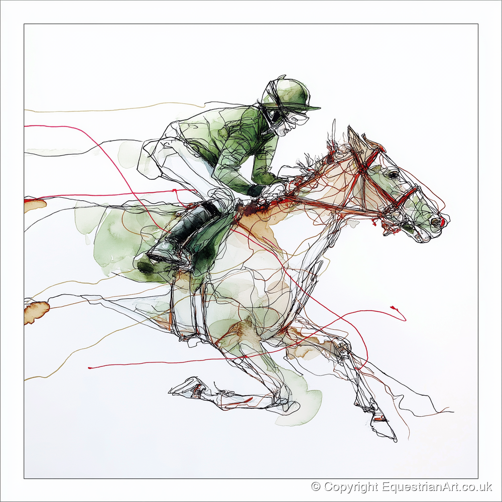 The Final Furlong - racing horse art print and canvas by Gareth Holden A.I