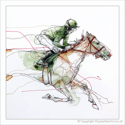 The Final Furlong - racing horse art print and canvas by Gareth Holden A.I