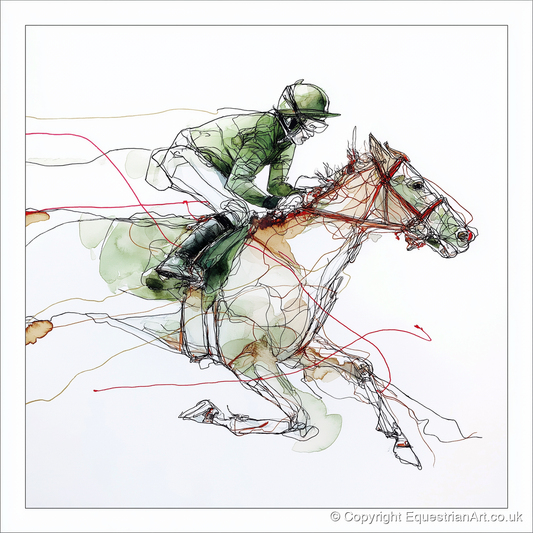 The Final Furlong - racing horse art print and canvas by Gareth Holden A.I