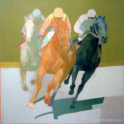 The Final Furlong - racing horse art print and canvas by Emerson Grey A.I