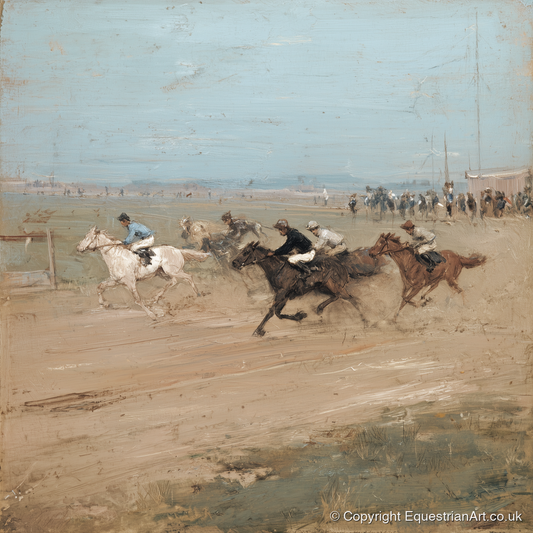 The Final Furlong - racing horse art print and canvas by Frederick Lowell A.I