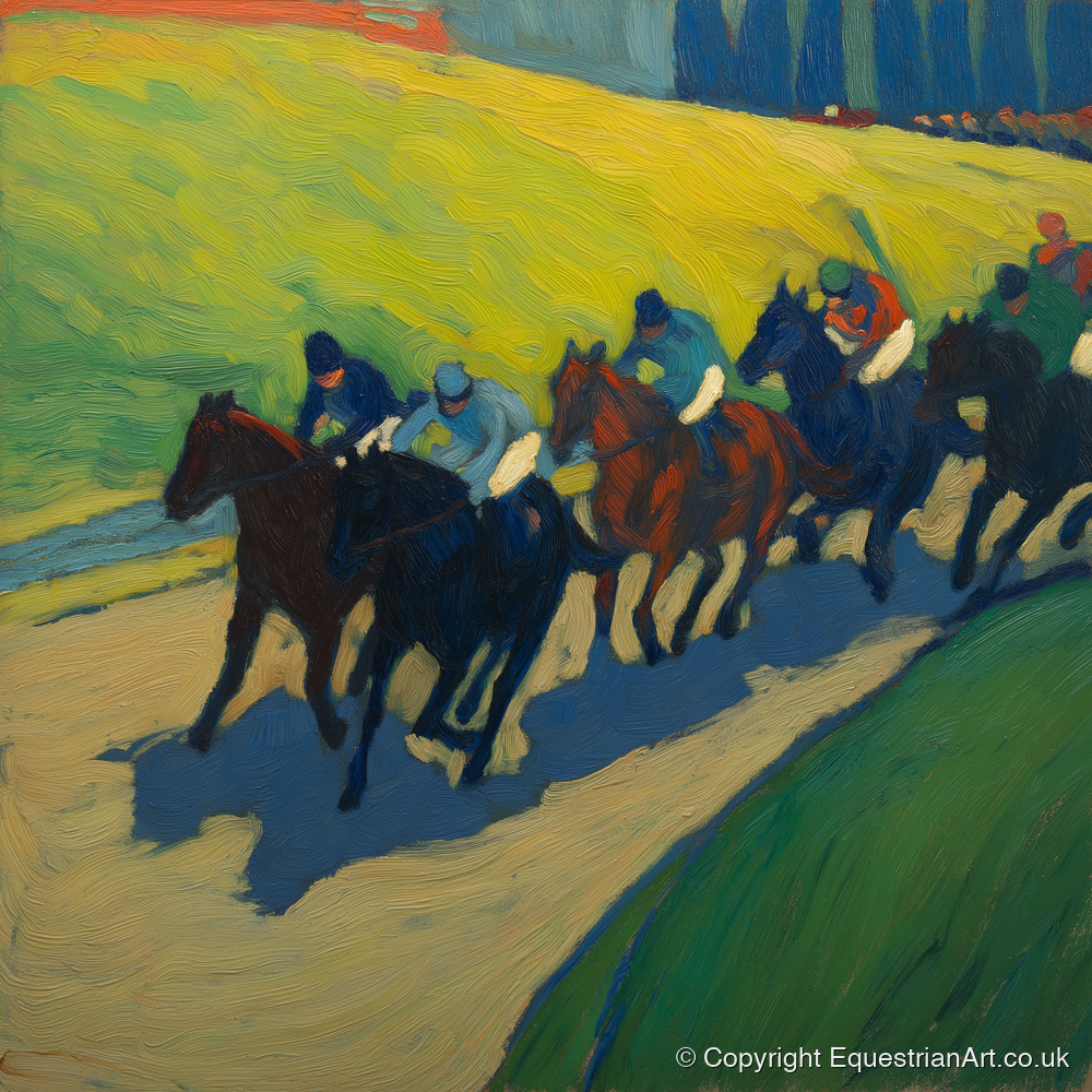 The Final Furlong - racing horse art print and canvas by Rowan Sinclair A.I