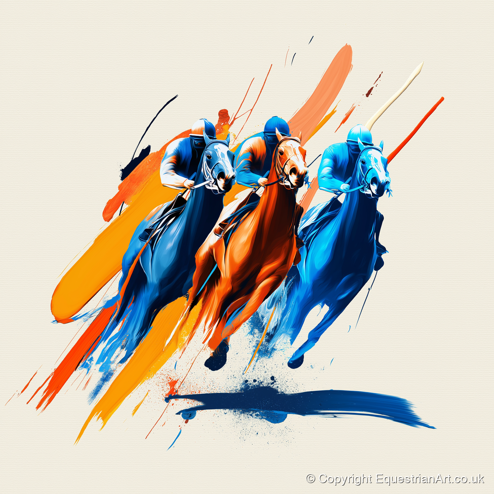 The Final Surge - racing horse art print and canvas by Winston Archer A.I