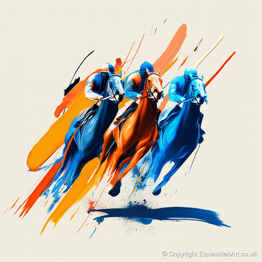The Final Surge - racing horse art print and canvas by Winston Archer A.I
