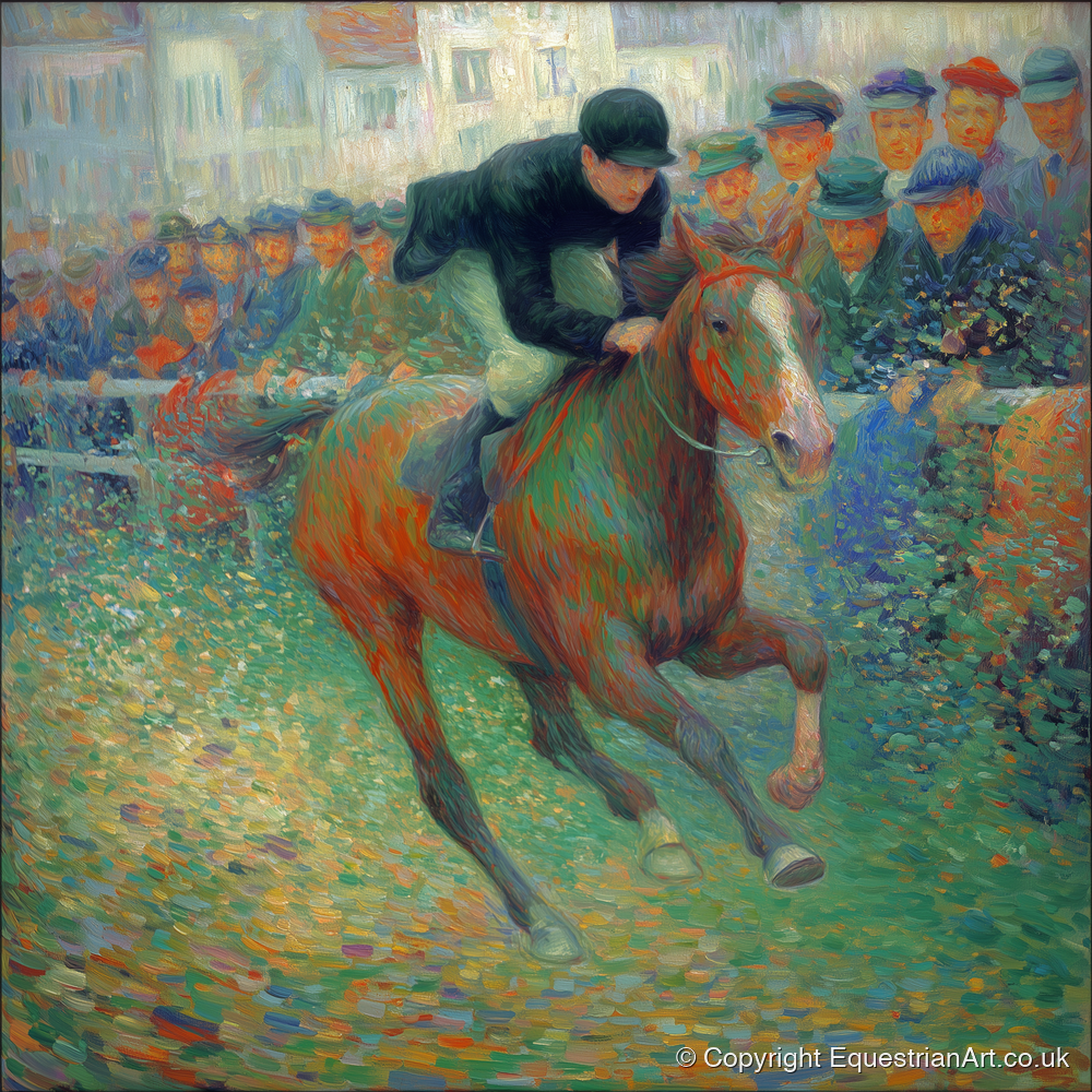 The Finishing Straight - racing horse art print and canvas by Ambrose Keating A.I