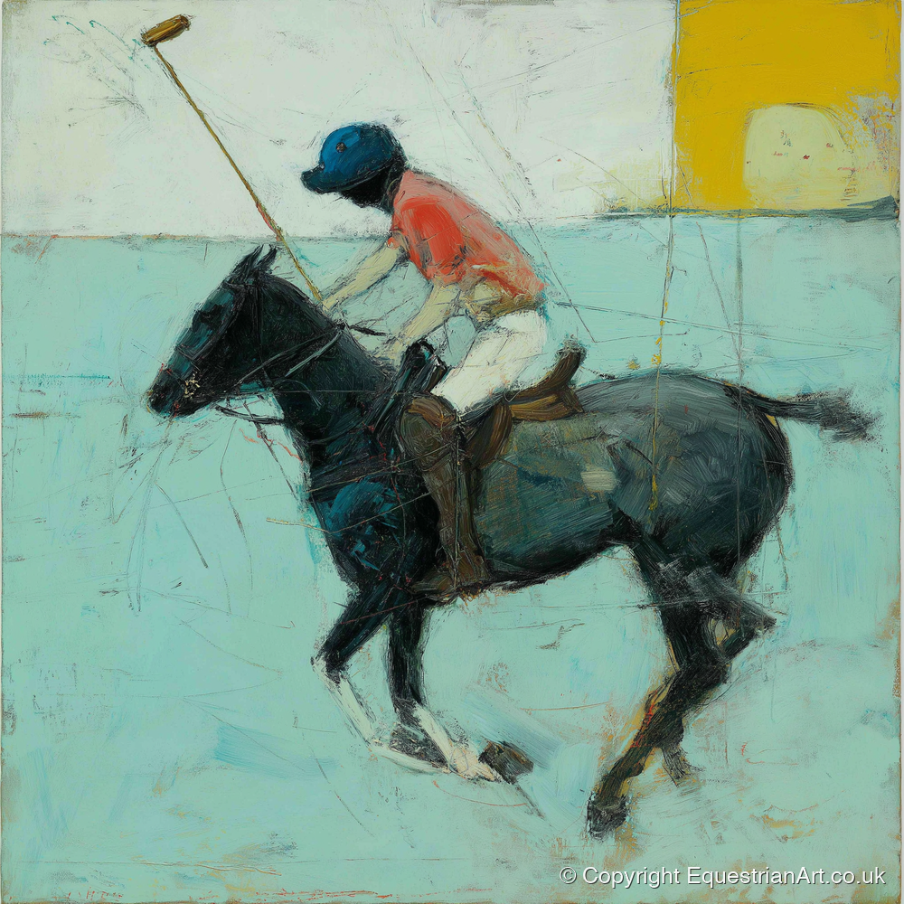 The Forward Swing - polo horse art print and canvas by Margot Davenport A.I