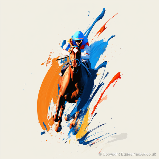 The Front Runner - racing horse art print and canvas by Winston Archer A.I