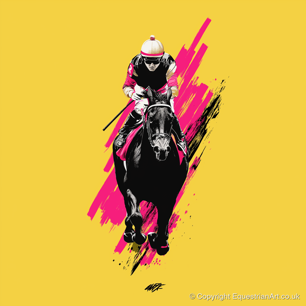 The Front Runner - racing horse art print and canvas by Maximilian Somerset A.I