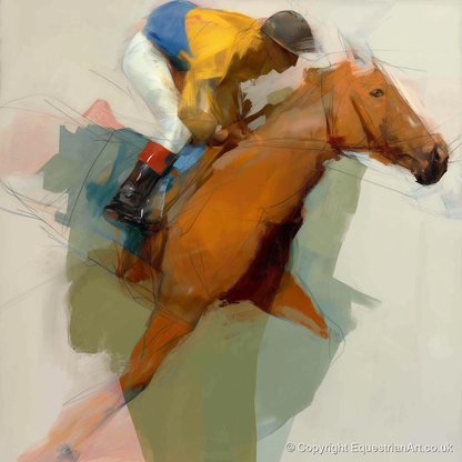 The Front Runner - racing horse art print and canvas by Silas Marlowe A.I
