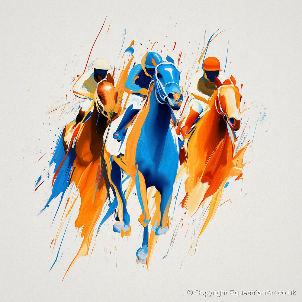 The Front Runners - racing horse art print and canvas by Winston Archer A.I