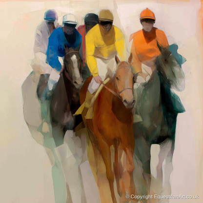 The Front Runners - racing horse art print and canvas by Silas Marlowe A.I