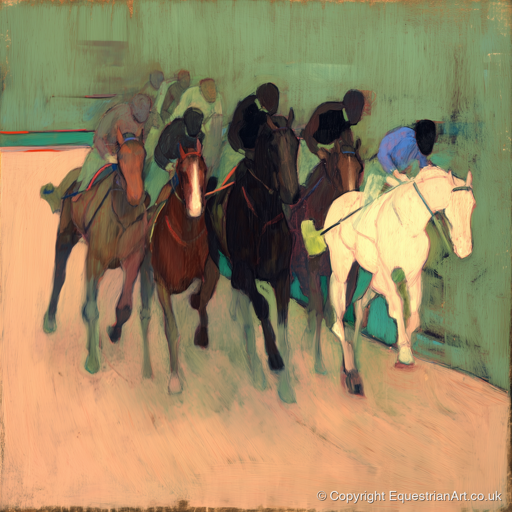 The Front Runners - racing horse art print and canvas by Franklin Holloway A.I
