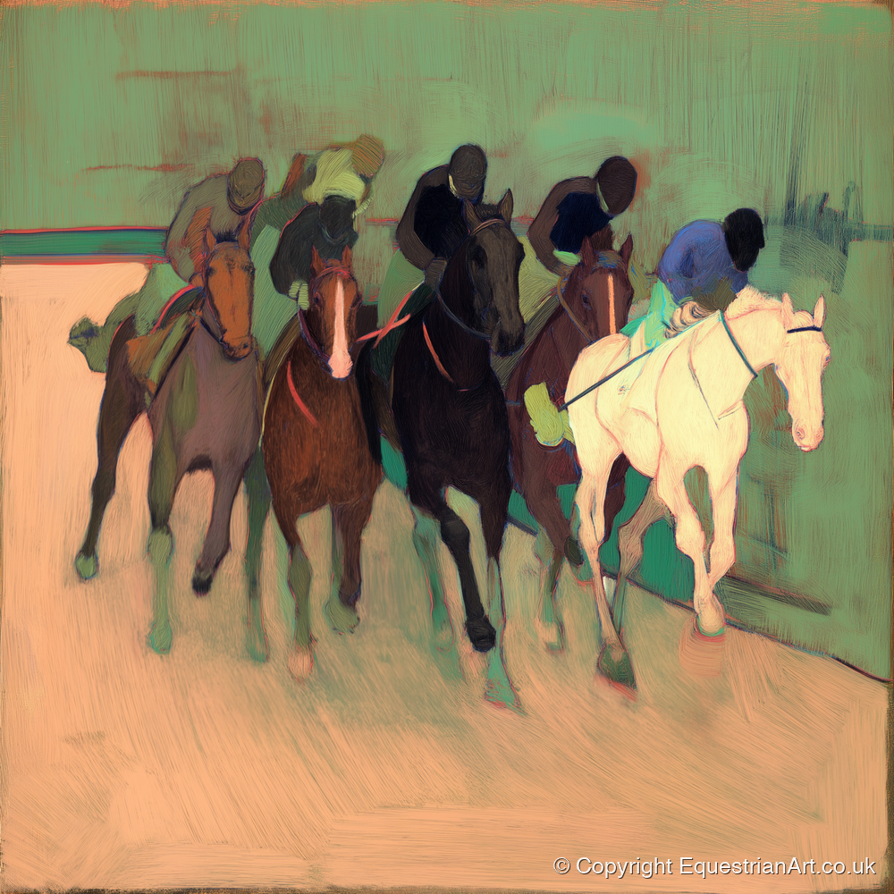 The Front Runners - racing horse art print and canvas by Franklin Holloway A.I