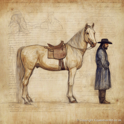 The Frontiersman's Companion - western horse art print and canvas by Albert Loxley A.I