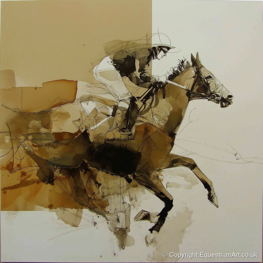 The Full Stretch - racing horse art print and canvas by Harrison Cole A.I