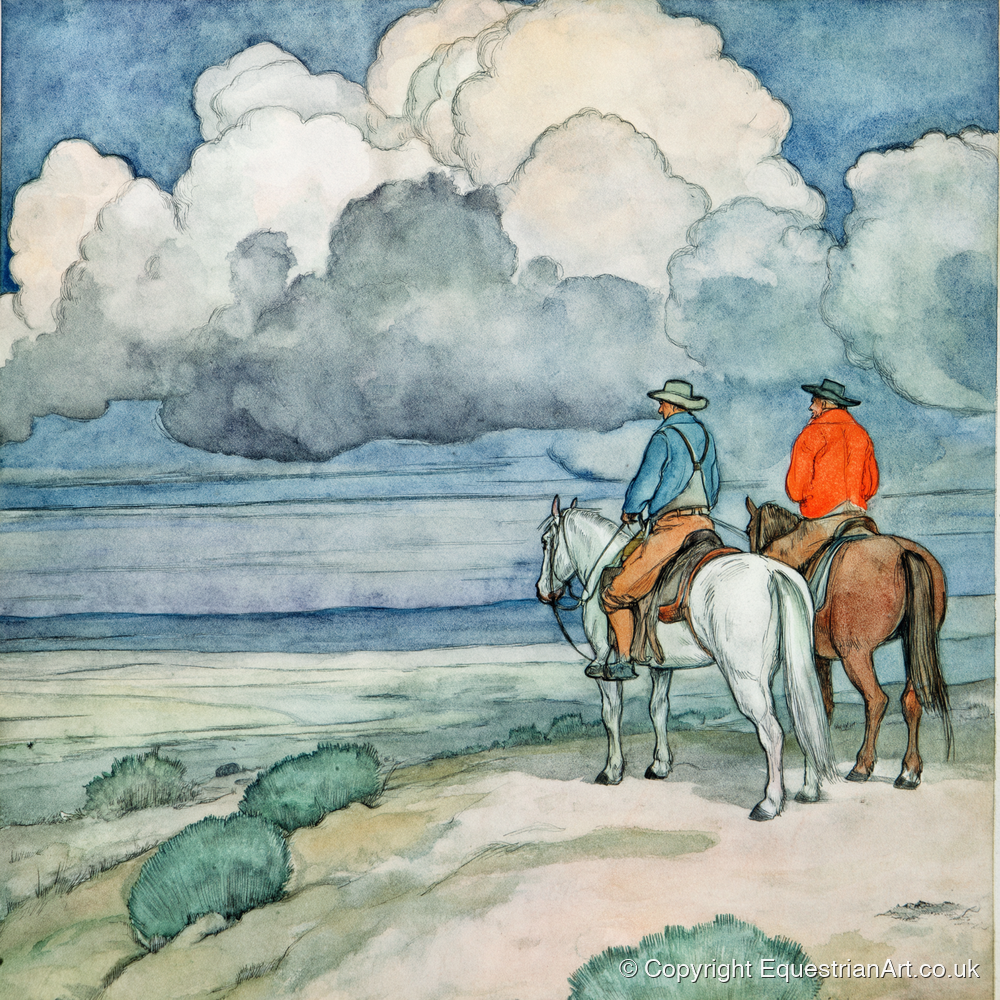The Gathering Storm - horse landscape art print and canvas by Geoffrey Talbot A.I