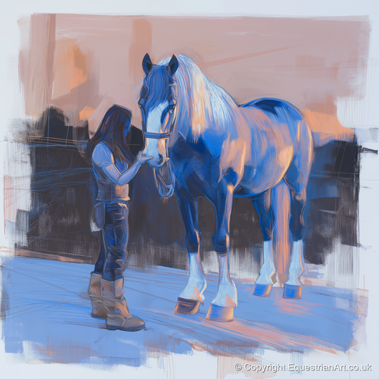 The Gentle Bond - horse & rider art print and canvas by Charles Ashford A.I