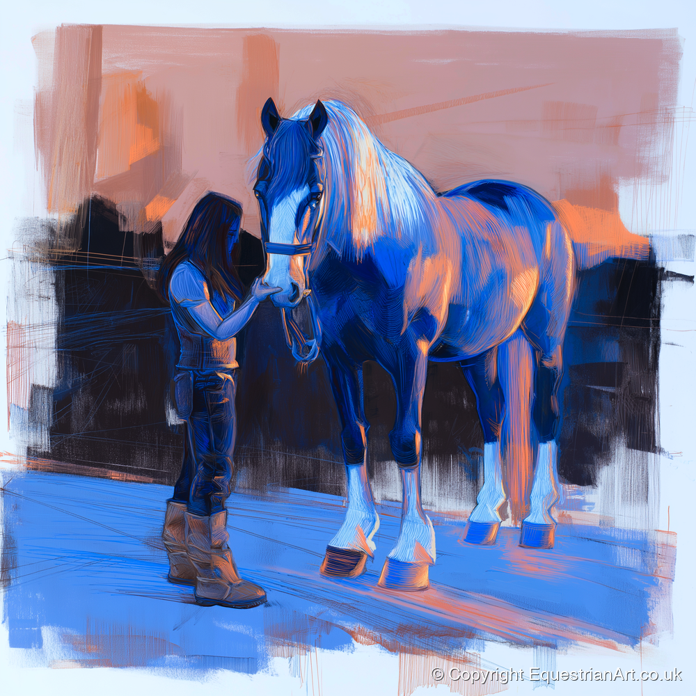 The Gentle Bond - horse & rider art print and canvas by Charles Ashford A.I