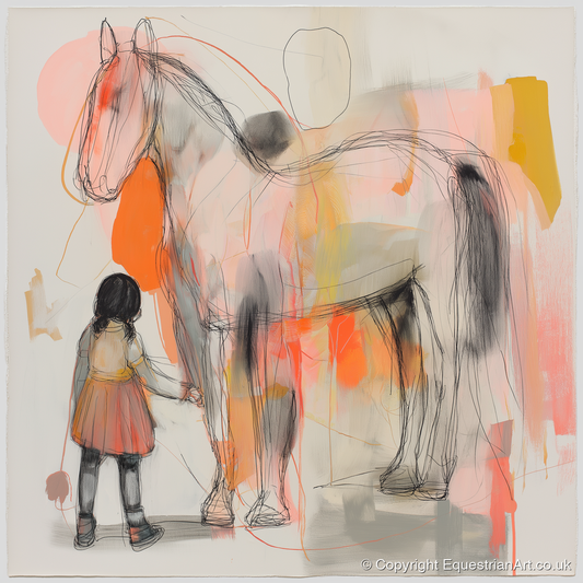 The Gentle Connection - horse & rider art print and canvas by Rosemary Haste A.I