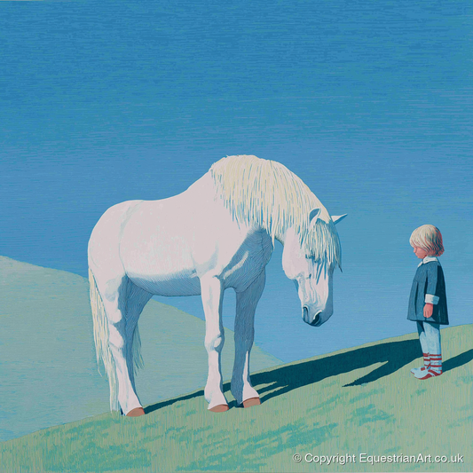 The Gentle Meeting - horse & rider art print and canvas by Simon Whitlock A.I
